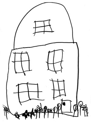 Child's drawing of home